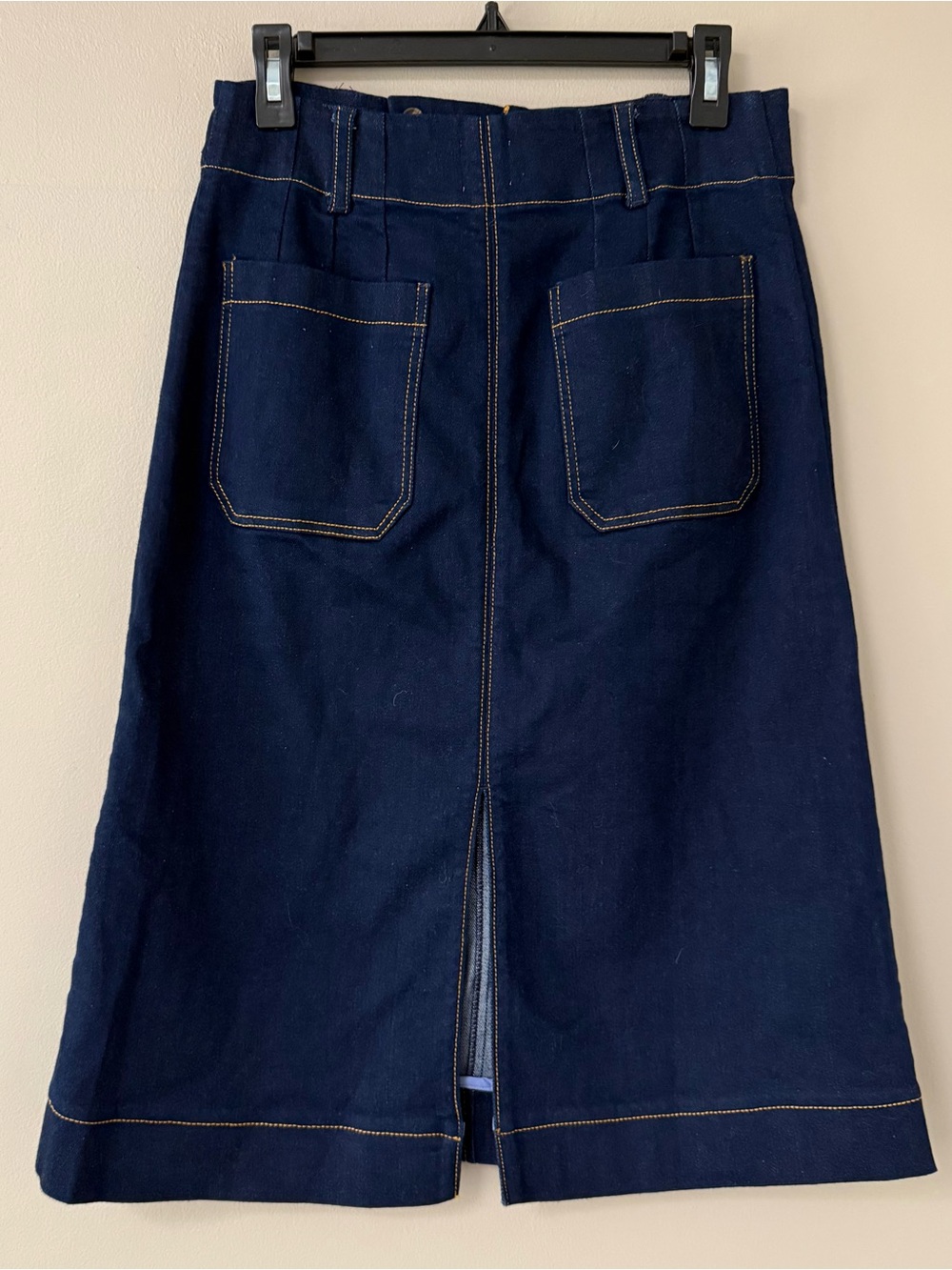NWT Anthropologie Maeve The Colette Denim Midi Skirt Midnight Rinse Small - Picture 5 of 13